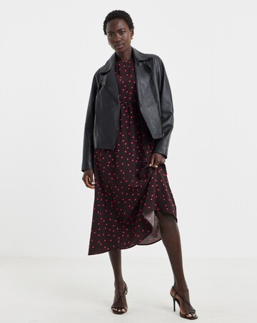 Puff Sleeve Chocolate Spot Dress