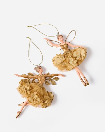 Gisela Graham Gold Fairy Decorations - Set of 2