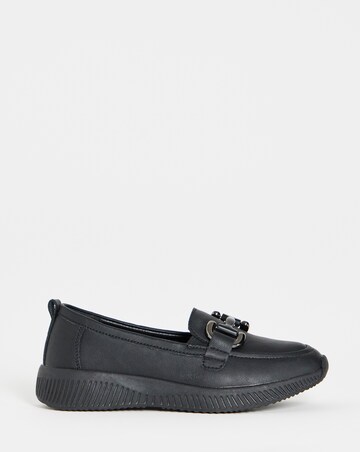 Heavenly Soles Lynn Sporty Loafers With Trim - Wide Fit (E)