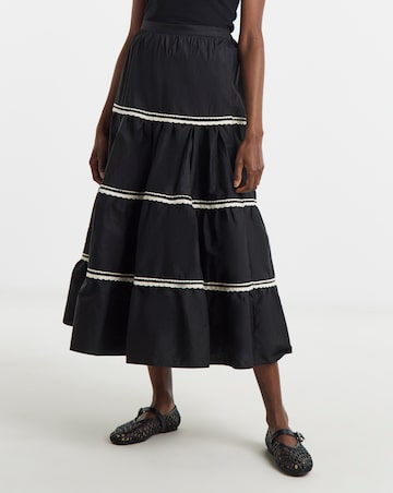 Black Tiered Maxi Skirt