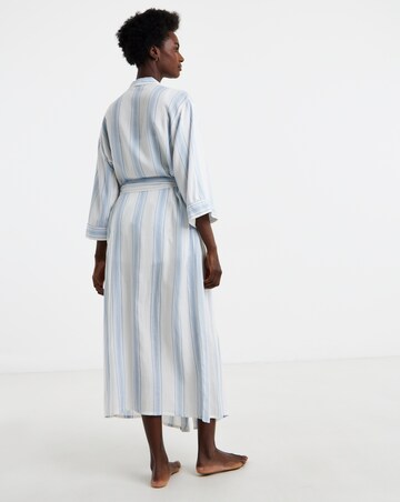 Stripe Linen Midi Dressing Gown