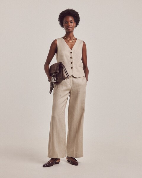 Anthology Pure Linen Wide Leg Trousers