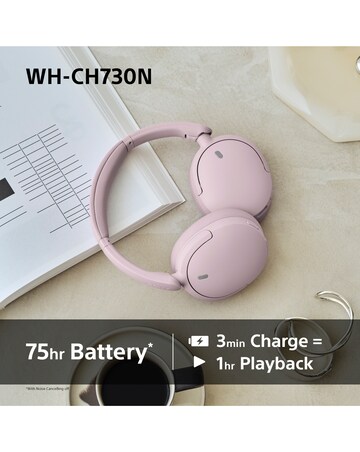 Sony WH-CH730N Wireless Noise Cancelling Over-Ear Headphones - Blue