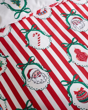 Catherine Lansfield Christmas Vintage Stripe Duvet Cover Set