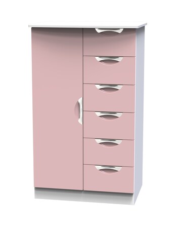 Haydn Ready Assembled 1 Door 5 Drawer Kids Wardrobe - Kids