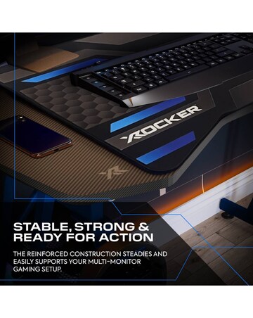 X Rocker Panther Evo 120cm Gaming Desk with Mousepad - Blue