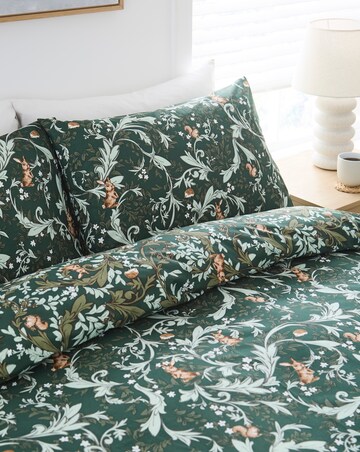 Forest Leaf Scroll Cotton Blend Duvet Cover Set