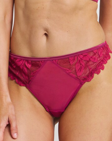 Pretty Serets Leaf Lace Midi Thong Berry