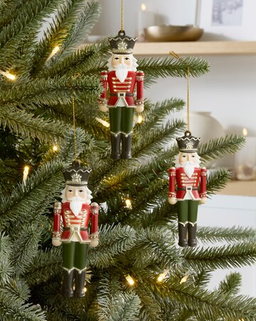 Gisela Graham Nutcracker Hanging Decorations - Set of 3