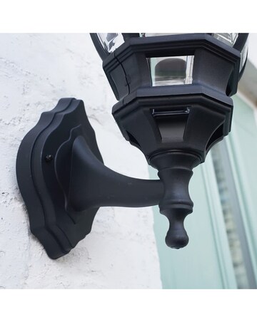 ValueLights Windsor Black Outdoor Security Lantern Wall Light - Bulb Included