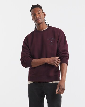 Lacoste Embroidered Fleece Sweatshirt - Burgundy