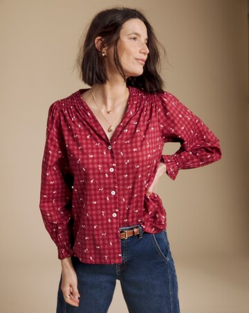 Julipa Button Down Check Blouse