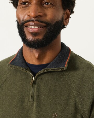FatFace Rye Half Neck - Khaki Green