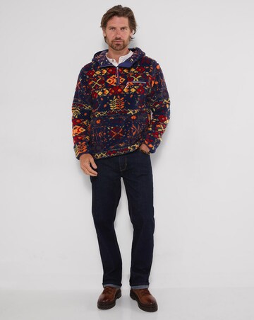 Joe Browns Perfect Pattern Borg Hoodie - Navy