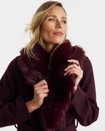 Aubergine Faux Fur Collar Coat