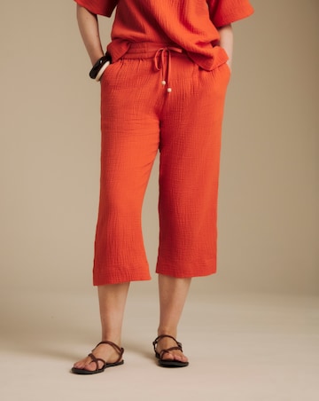 Julipa Cotton Cheesecloth Crop Trousers