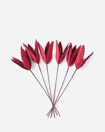 Burgundy Poinsettia Pick - Set of 6