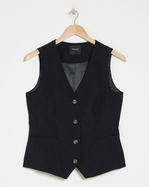 Textured Button Front Waistcoat
