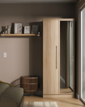 Osprey Ready Assembled 2 Door Mirrored Wardrobe - Kids
