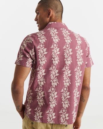 Printed Textured Shirt- Dusty Pink