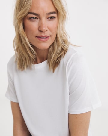 Pure Cotton White Crew Neck Short Sleeve T-shirt