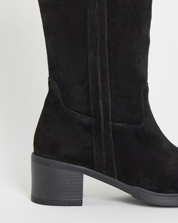 Winnie Suede Low Block Heel Knee High Boots - Standard Fit (D) & Standard Calf