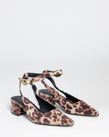 Isabella Ankle Detail Block Heel Pointed Shoes - Wide Fit (E)