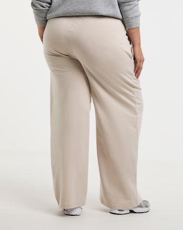 Simply Be Stone Reverse Loop Back Detail Wide leg Jogger