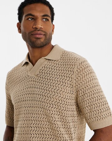 Only & Sons Nyle Crochet Polo - Natural