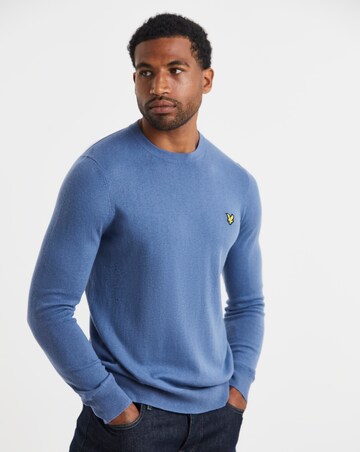 Lyle & Scott Cotton Merino Crew Neck Jumper - Blue