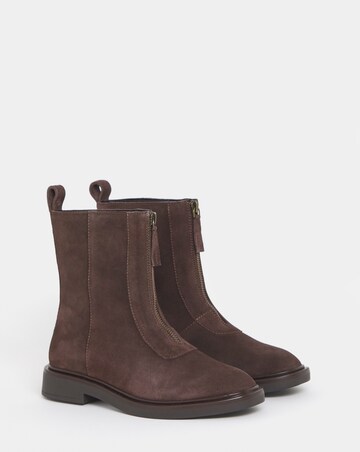 Jessy Zip Detail Ankle Boots - Wide Fit (E)