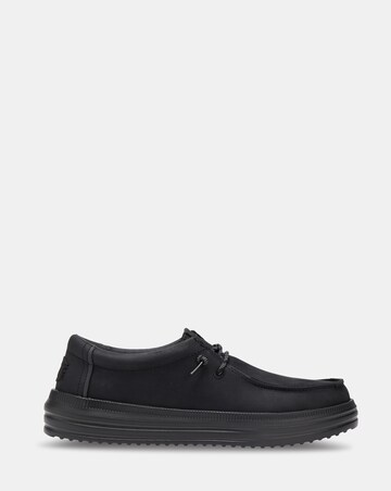 HeyDude Rev Leather Slip On Shoe - Black