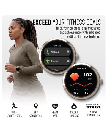 Reflex Active Spectre AMOLED Silicone Strap Smart Watch - Mink