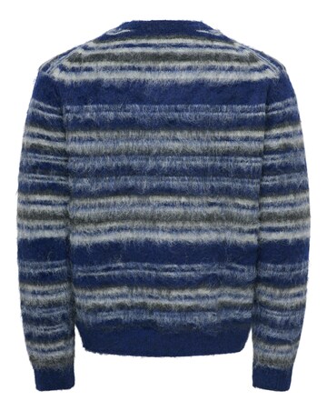 Only & Sons Aiden Relaxed Fit Long Sleeve Crew Knit Jumper - Ocean Blue