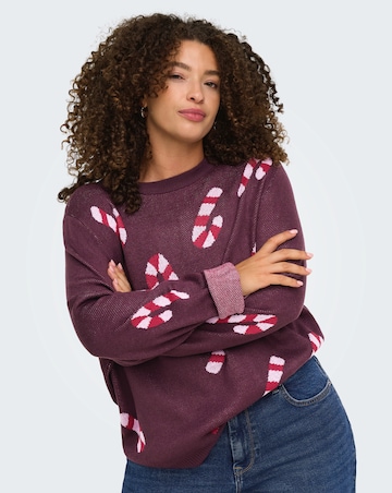 ONLY XMAS CANDYCANE KNITTED JUMPER