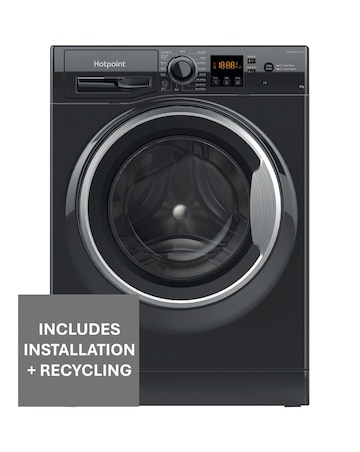 Hotpoint Anti-Stain NSWM 846 BS UK 8kg 1400rpm Washing Machine Black + Install