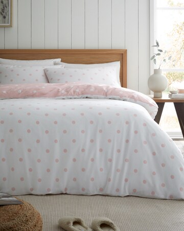 Catherine Lansfield Brushed Polka Dot Duvet Cover Set
