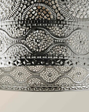 ValueLights Casablanca Moroccan Style Chrome Easy Fit Drum Pendant Shade