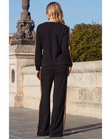 Sosandar Side Stripe Wide Leg Trouser