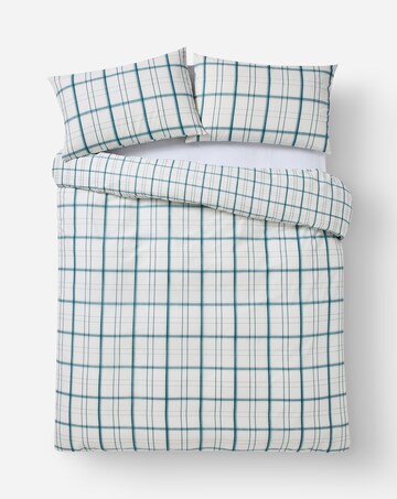 Painted Check Cotton Blend Reversible Duvet Cover Set