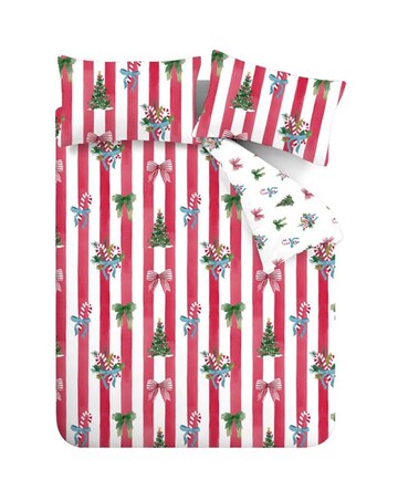 Catherine Lansfield Christmas Stripe Duvet Cover Set