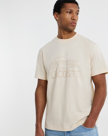 Lacoste Short Sleeve Croc Graphic T-Shirt - Natural