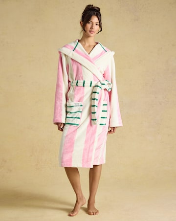 Joules Luna Pink Stripe Dressing Gown