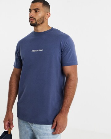Jack & Jones Norrebro Embroidered Logo T-Shirt - Blue