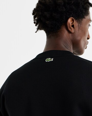 Lacoste Graphic Print Fleece Sweatshirt - Black