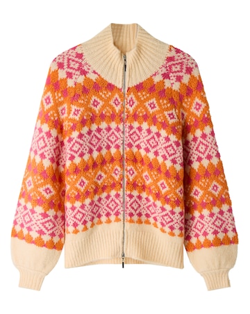 Joe Browns Beautifully Bold Fairisle Zip Front Cardigan