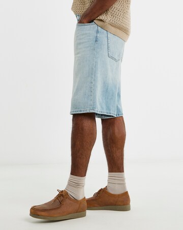 Only & Sons Carl Loose Denim Shorts - Blue