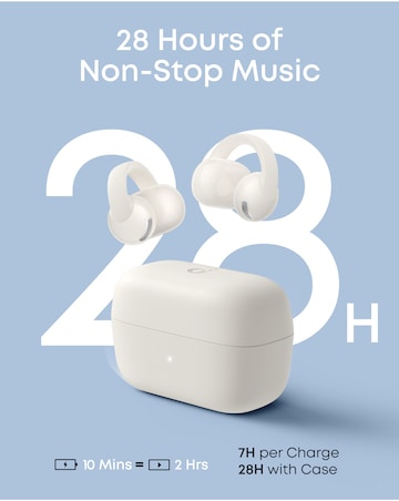 Soundcore C50i Wireless Open-Ear Clip-On Earbuds with Adaptive Comfort - White