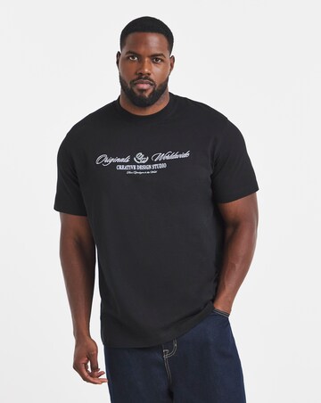 Jack & Jones Toronto Embroidered Logo T-Shirt - Black