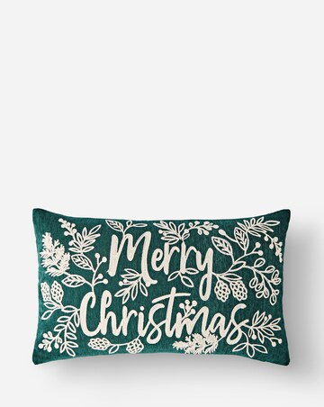 Merry Christmas Embroidered Boudoir Cushion